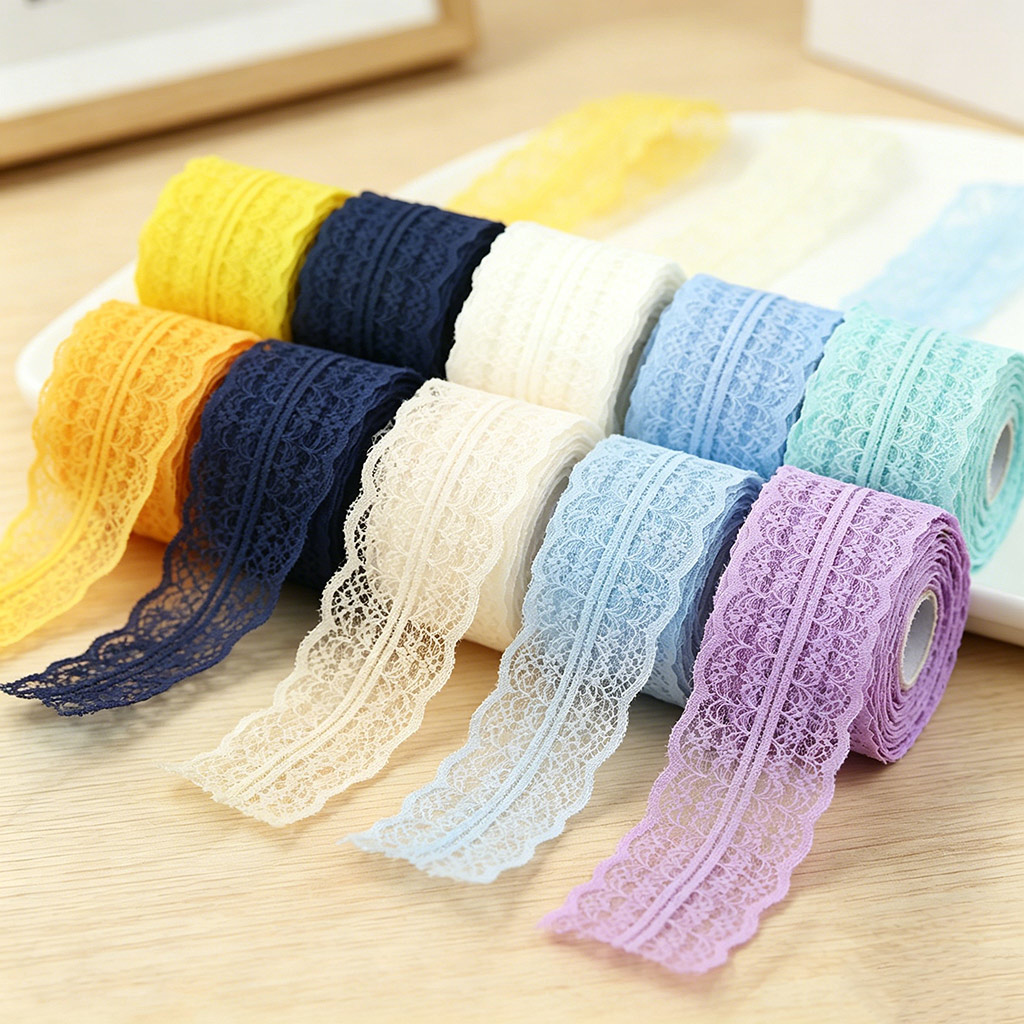 Ribbon Organza Roll - (5 หลา/ม้วน) ผ้าลูกไม้สีขาวขนาด 45 มม. สำหรับตกแต่ง