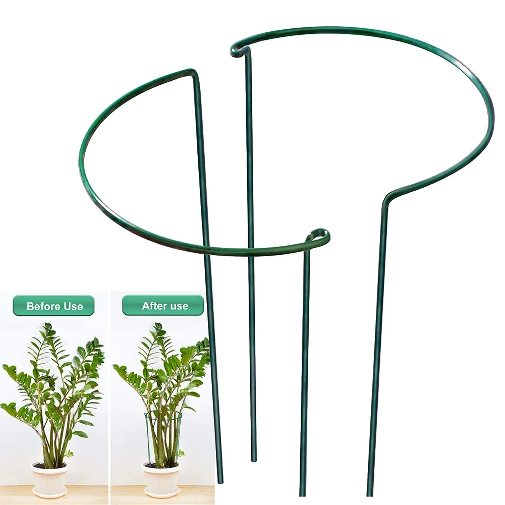 Florist Supp - 2 ชิ้นโลหะทนทานพืชสนับสนุนเดิมพันสําหรับสวนสีเขียวขอบแหวนสําหรับมะเขือเทศไฮเดรนเยียดอกไม้กลางแจ้ง