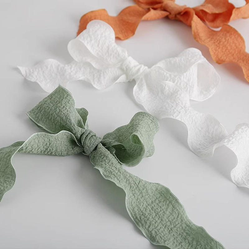 Ribbon Organza Roll - 4 ซม.9 เมตร/ม้วนย่นขอบลูกไม้ริบบิ้นดอกไม้บรรจุ DIY โบว์อุปกรณ์เสริมผม Handmade