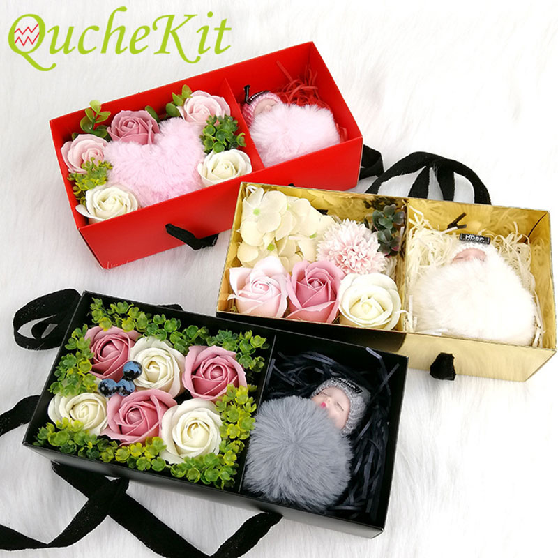 Florist Supply House - 5Pcs สี่เหลี่ยมผืนผ้าของขวัญแบบพกพากล่องพับ Rose ดอกไม้กล่องเครื่องประดับวันวาเลนไทน์ของขวัญวันแม่กล่อง Florist Supplies