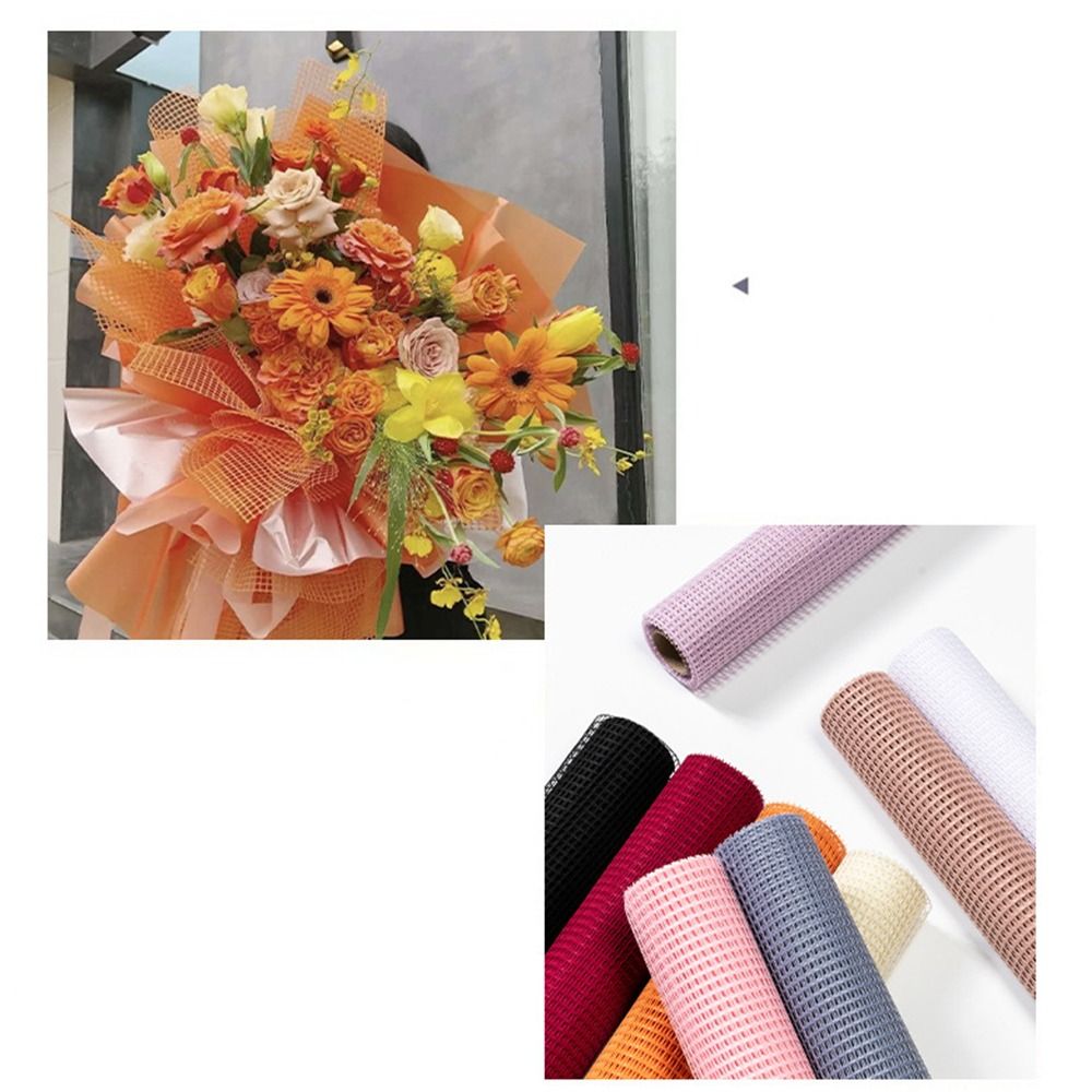 Flower Wrap Kraft - กระดาษห่อดอกไม้สด กว้าง 50 ซม. กระดาษห่อตาข่ายเส้นใยแข็ง DIY