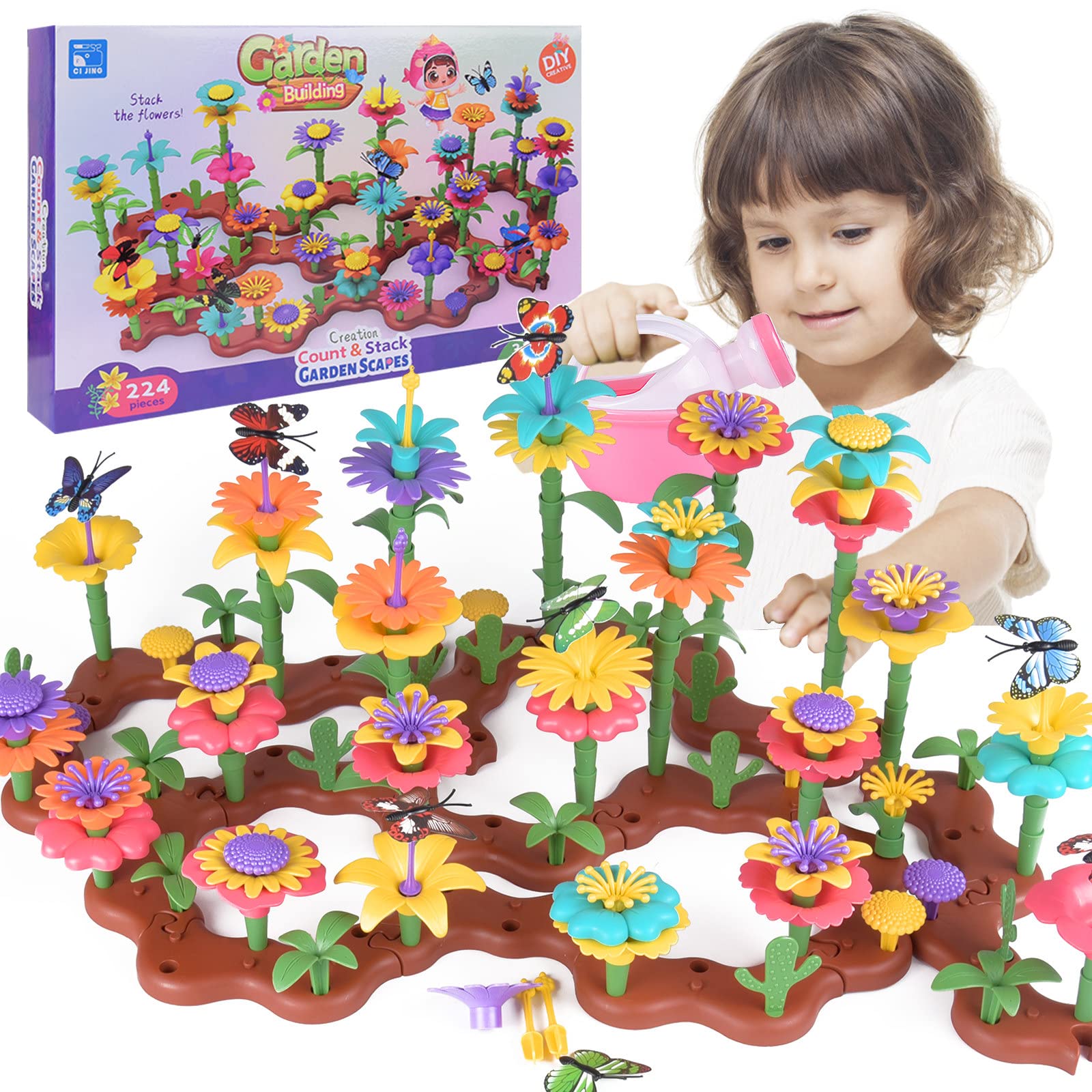 Florist Supp - ปลูกจินตนาการของพวกเขาด้วยของเล่นสร้างสวนดอกไม้เพื่อการศึกษา STEM - ของขวัญที่สมบูรณ์แบบสําหรับเด็กชายและเด็กหญิงอายุ 3-7 ปี!