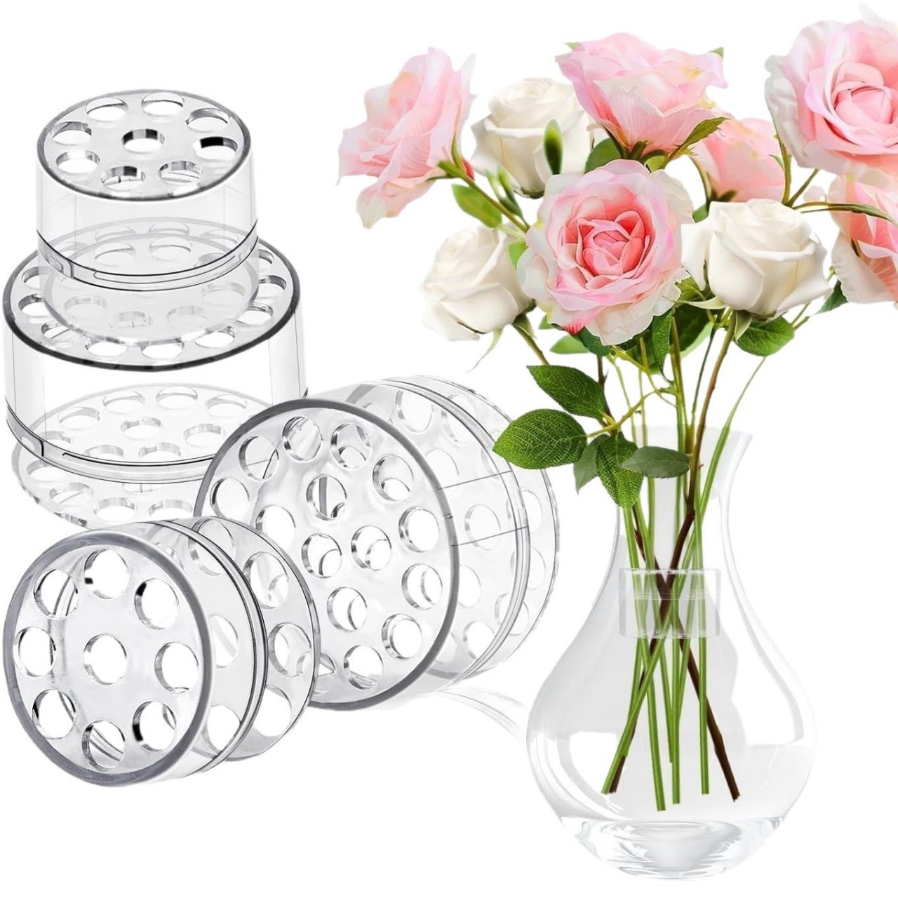 Supply For Florist - ที่จัดดอกไม้แบบเกลียวสำหรับแจกัน ที่จัดก้านดอกไม้แบบเกลียวสำหรับแจกัน อุปกรณ์ตกแต่งดอกไม้ DIY สำหรับจัดช่อดอกไม้ ของขวัญดอกไม้