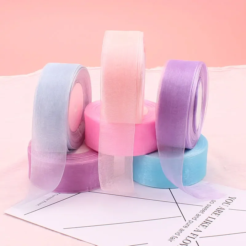 Ribbon Organza Roll - ริบบิ้นผ้าชีฟองออร์แกนซ่าขนาด 4 ซม. ขายส่ง สำหรับห่อของขวัญ ตกแต่ง
