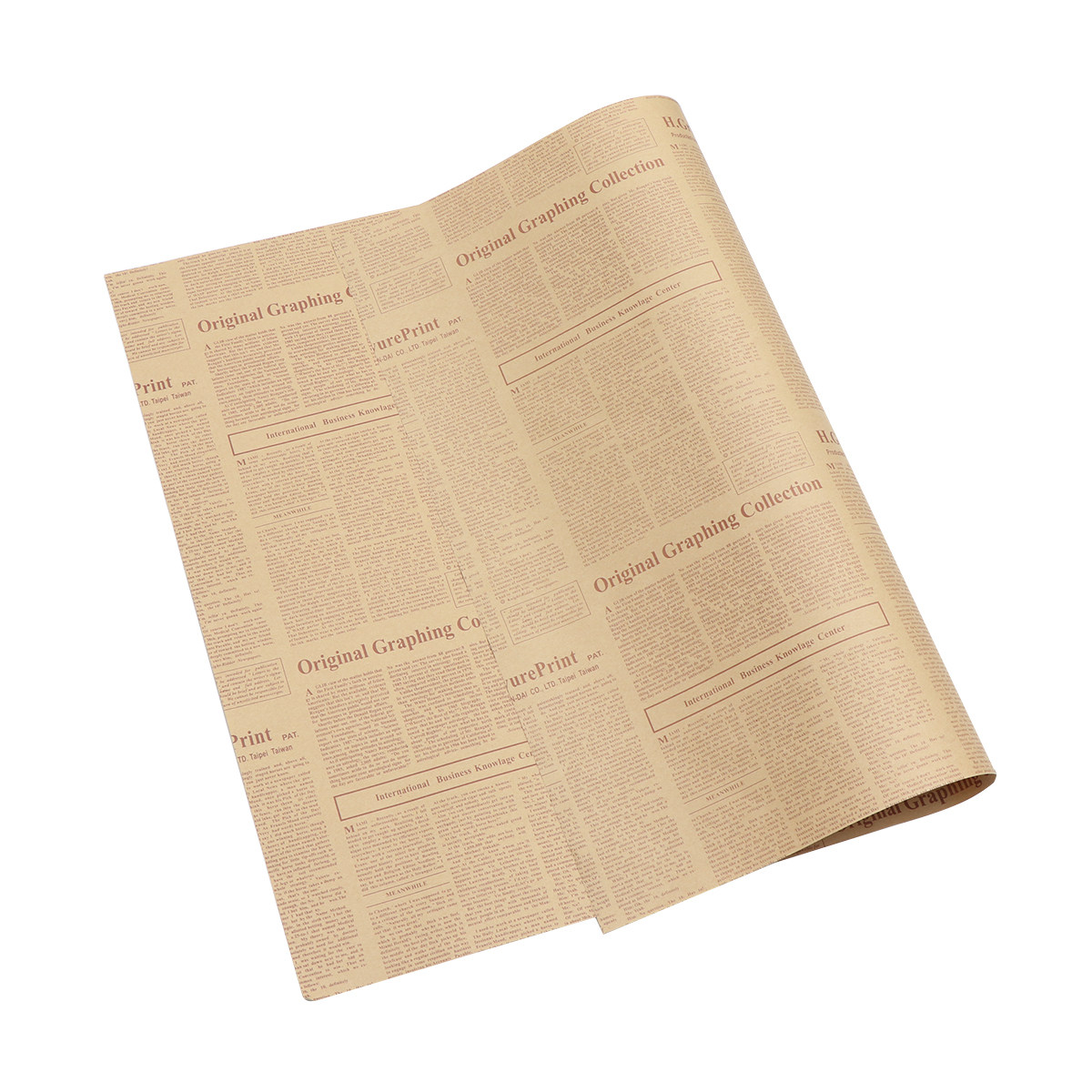 Flower Wrap Kraft - กระดาษคราฟท์ลายหนังสือพิมพ์ 40 แผ่น สำหรับห่อของขวัญ ลายดอกไม้สไตล์วินเทจ เหมาะสำหรับบรรจุภัณฑ์ช่อดอกไม้