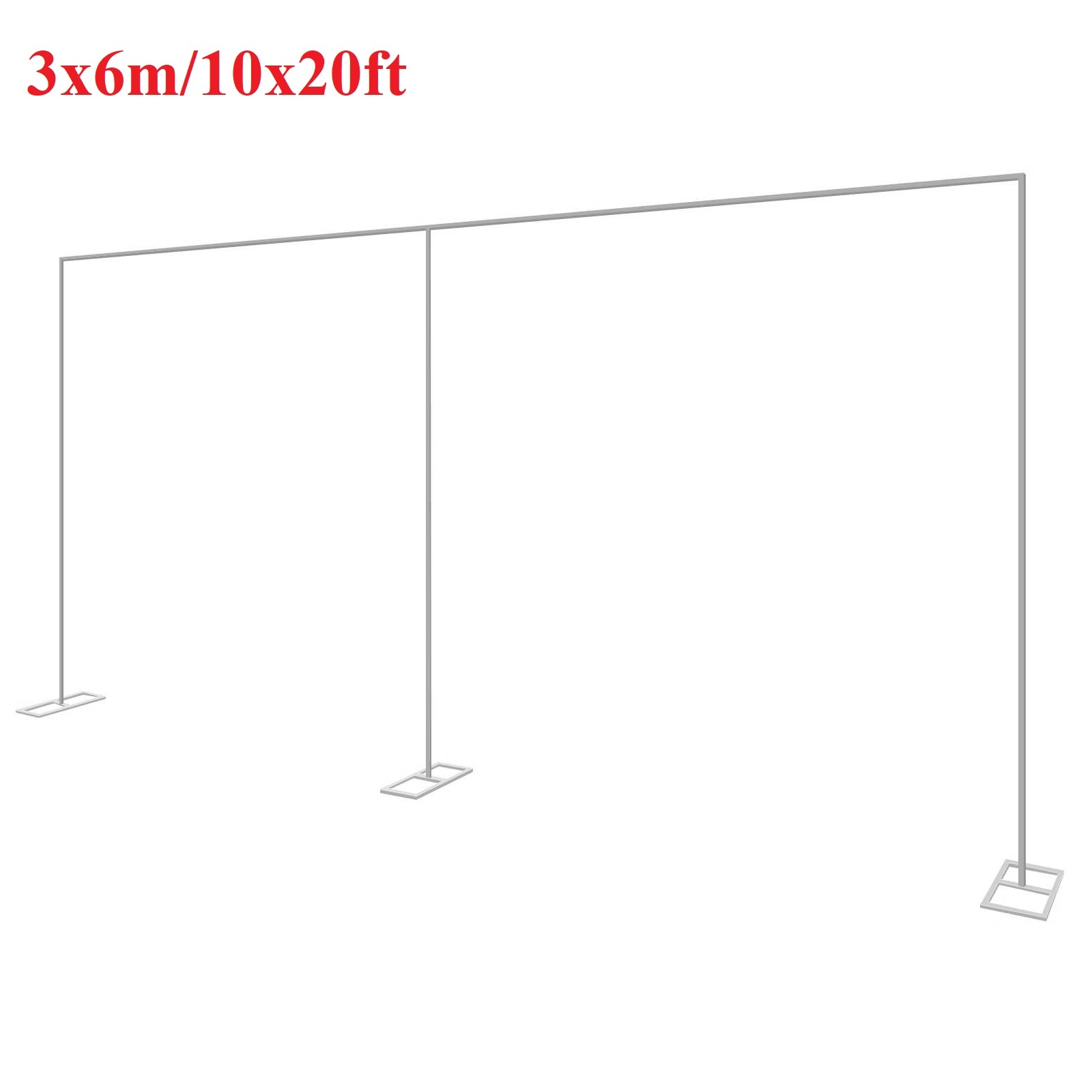 Florist Supp - 3x6 m/10x20ft โลหะจัดงานแต่งงานขาตั้ง Heavy Duty การถ่ายภาพฉากหลังผ้าม่านกรอบบอลลูนดอกไม้ตกแต่งพืชสนับสนุน