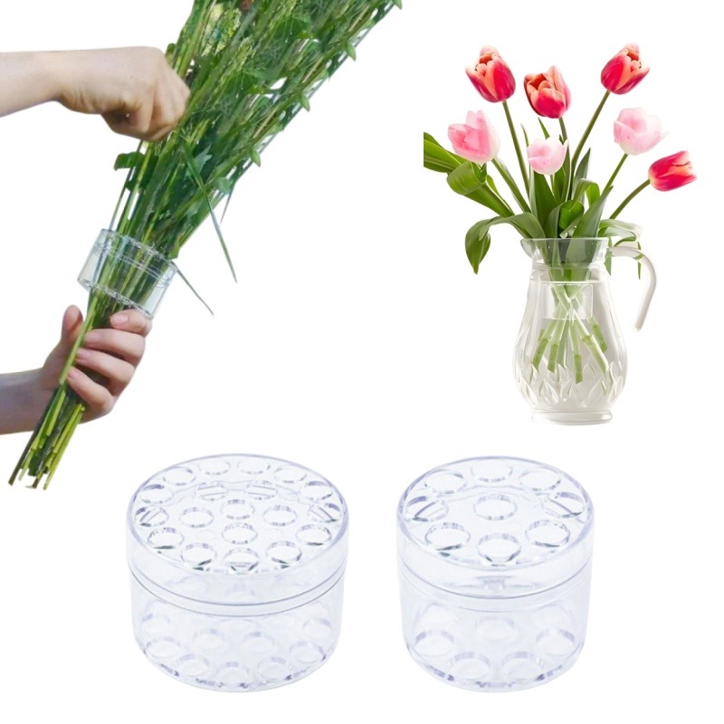 Florist Supp - เกลียวผู้ถือ Stem ทนทาน CLEAR ดอกไม้ DIY