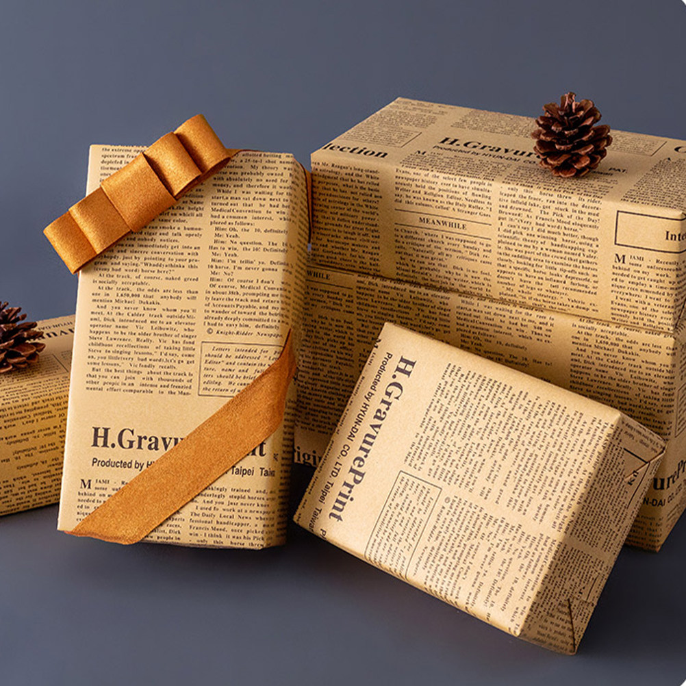 Flower Wrap Kraft - กระดาษห่อดอกไม้แบบสองด้าน 20 แผ่น กระดาษคราฟท์สำหรับจัดดอกไม้ ห่อของขวัญ อุปกรณ์งานฝีมือ