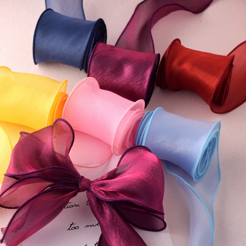 ซาติน organza ริบบิ้นสายรุ้งผ้ - Ribbon Organza Roll บทวิจารณ์และราคา
