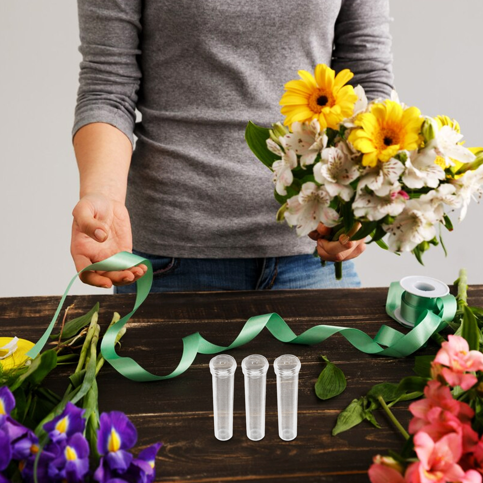200 ชิ้น ท่อน้ำดอกไม้ ท่อพลาสต - Supply For Florist บทวิจารณ์และราคา