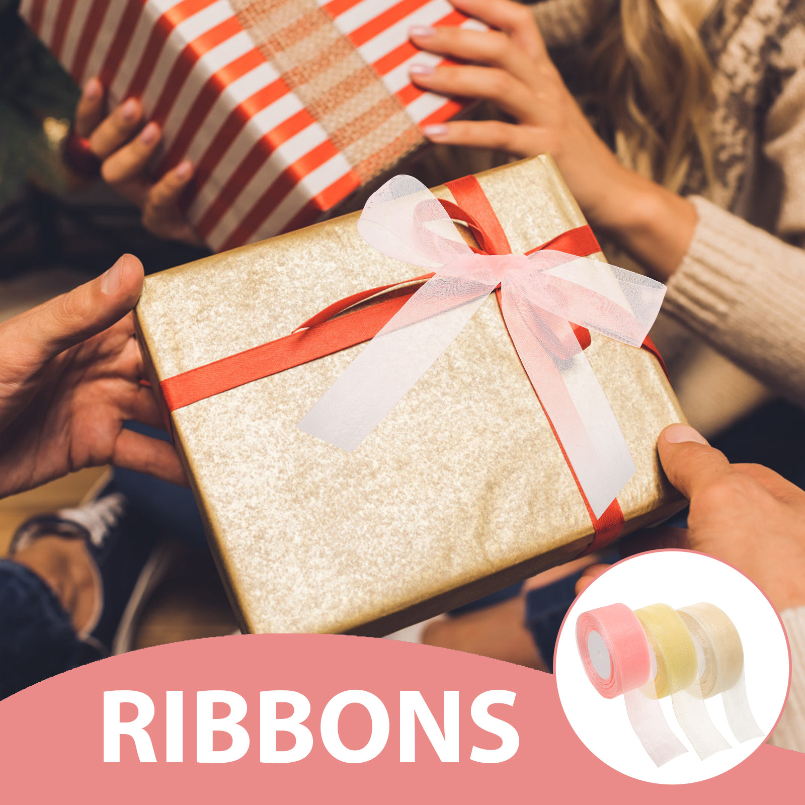 ริบบิ้นออร์แกนซ่าแบบโปร่งใส 3  - Ribbon Organza Roll บทวิจารณ์และราคา
