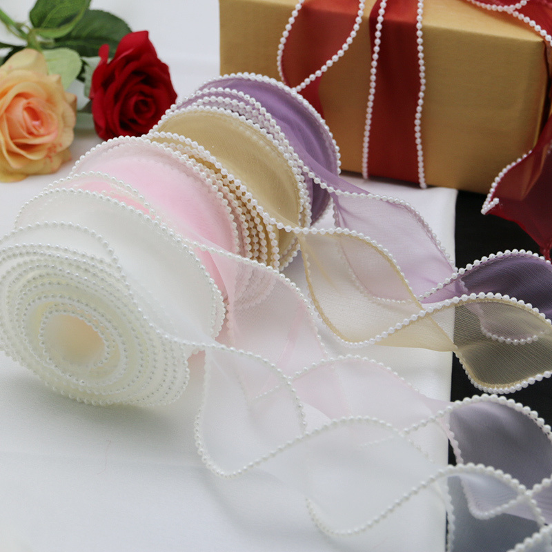 (5 หลา/ม้วน) 4 ซม.ขอบมุกหยัก O - Ribbon Organza Roll บทวิจารณ์และราคา