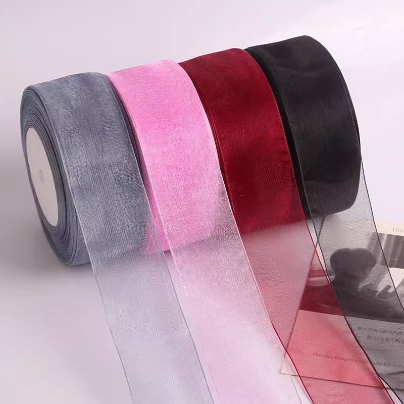 40 มม.สีขาวริบบิ้นออร์แกนซ่า 4 - Ribbon Organza Roll บทวิจารณ์และราคา