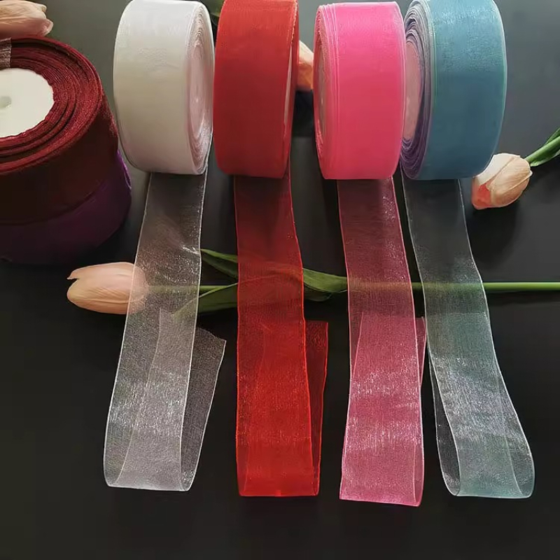 40 มม.สีขาวริบบิ้นออร์แกนซ่า 4 - Ribbon Organza Roll บทวิจารณ์และราคา