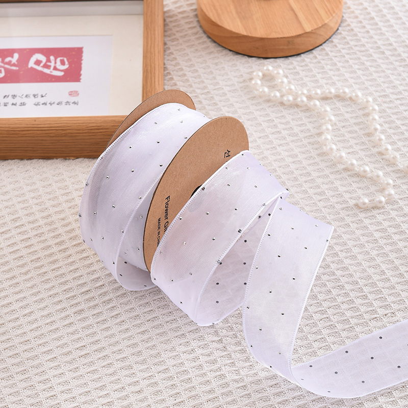 20 หลาม้วน 4 ซม.Rhinestones ริ - Ribbon Organza Roll บทวิจารณ์และราคา
