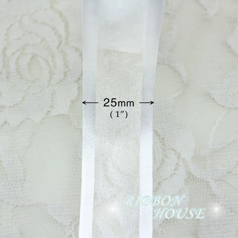 (50 หลา/ม้วน) 25 มม.Broadside  - Ribbon Organza Roll บทวิจารณ์และราคา