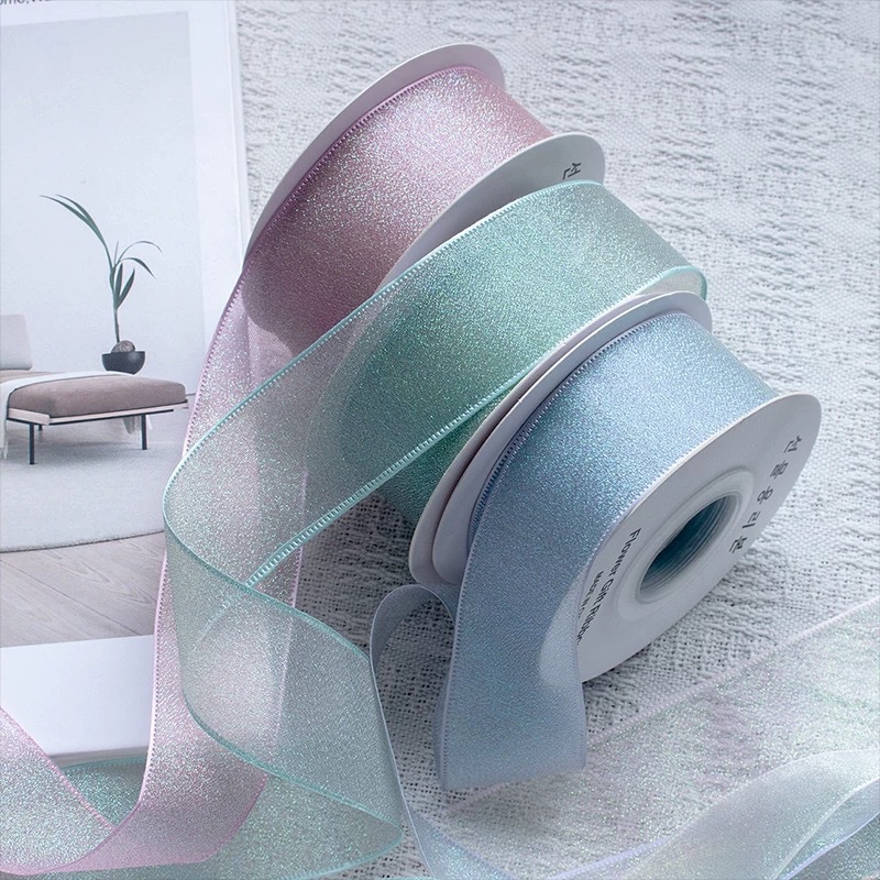 ริบบิ้นผ้าโปร่งบางสีสันสดใสขนา - Ribbon Organza Roll บทวิจารณ์และราคา