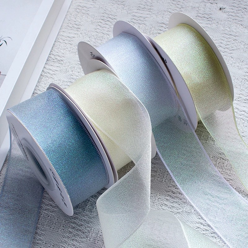 ริบบิ้นผ้าโปร่งบางสีสันสดใสขนา - Ribbon Organza Roll บทวิจารณ์และราคา