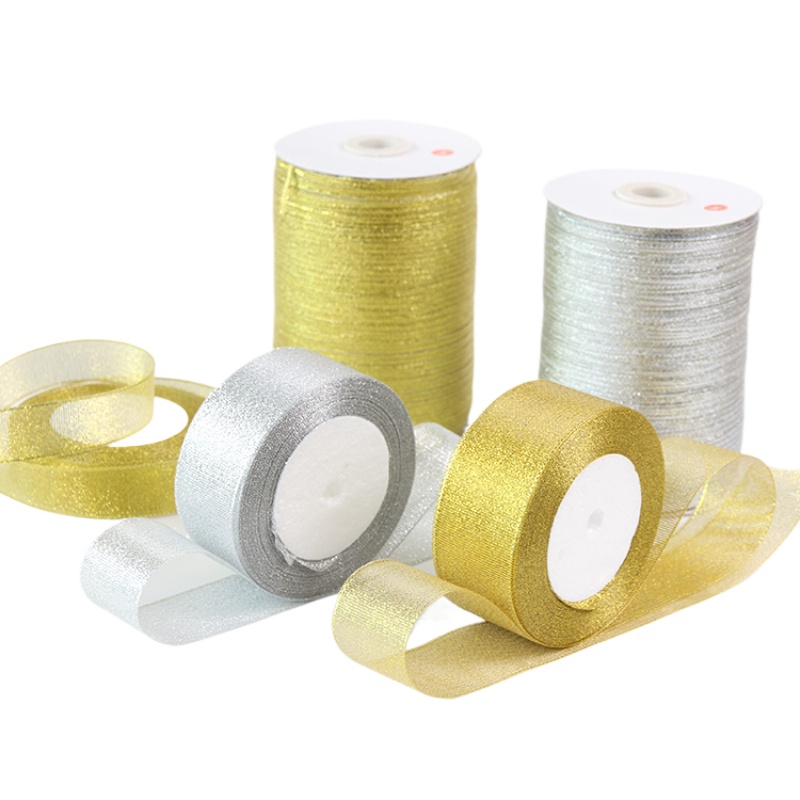 ทอง/เงิน Organza หัวหอมริบบิ้น - Ribbon Organza Roll บทวิจารณ์และราคา