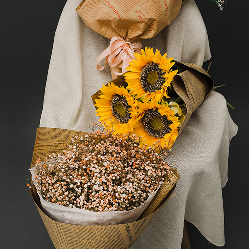 กระดาษห่อดอกไม้แบบสองด้าน 20 แ - Flower Wrap Kraft บทวิจารณ์และราคา